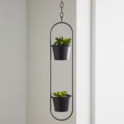 Small Duo Black Hanging Plant Holder RRP - £50