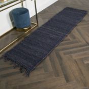 Chunky Navy Jute Runner Rug (60 x 230cm) RRP - £140