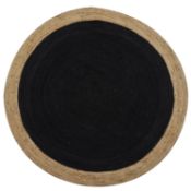 Milano Soft Jute Rug with Charcoal Centre - 200cm Diameter RRP - £300