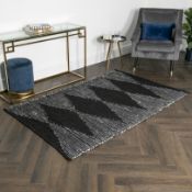 Lea Diamond Leather & Cotton Rug RRP - £130