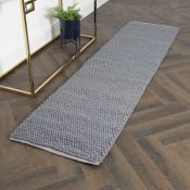 Grey Bubble Runner Wool Rug (60 x 230cm) RRP - £228