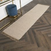 Geometric Jute & Cotton Runner Rug (60 x 230cm) RRP - £90