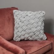 Grey Handknitted Velvet Cushion Cover RRP - £90