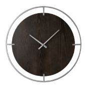 Minimalist Wood & Silver Wall Clock RRP - £100