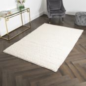 Cream Knitted Large Wool Rug RRP - £780