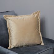 Beige Velvet Cushion - Feather Filled RRP - £40