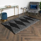 Lea Diamond Leather & Cotton Rug RRP - £200