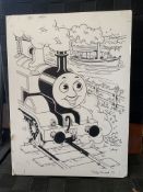 Thomas the Tank Engine & Friends ORIGINAL ARTWORK , signed by Timothy Marwood FULL PAGE CHRISTMAS...