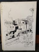 Thomas the Tank Engine & Friends ORIGINAL ARTWORK , signed by Timothy Marwood FULL PAGE CHRISTMAS...