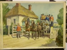 Original Signed Watercolour by Artist Savile Lumley. Free Post Worldwide