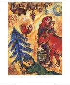 Two Marc Chagall prints. 'Red Donkey and Blue Fir-Tree' and 'The Gilly Flowers'