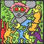 After Keith Haring 'Andy Mouse' Very large Serigraph. 1989