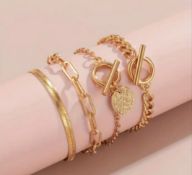 New! 4pc Vintage Style Boho Bracelet Set