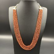 Awesome Natural Hessonite Garnet Beads Necklace,