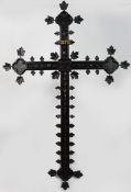 Large Antique 19th c. Carved Black Forest 6ft Cross