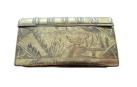 Decorated Dutch Brass Tobacco Box 18th Century