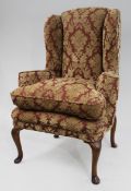 Vintage Upholstered Wingback Armchair