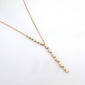 18K Rose Gold Necklace Detailed With Marquise Cut Diamonds