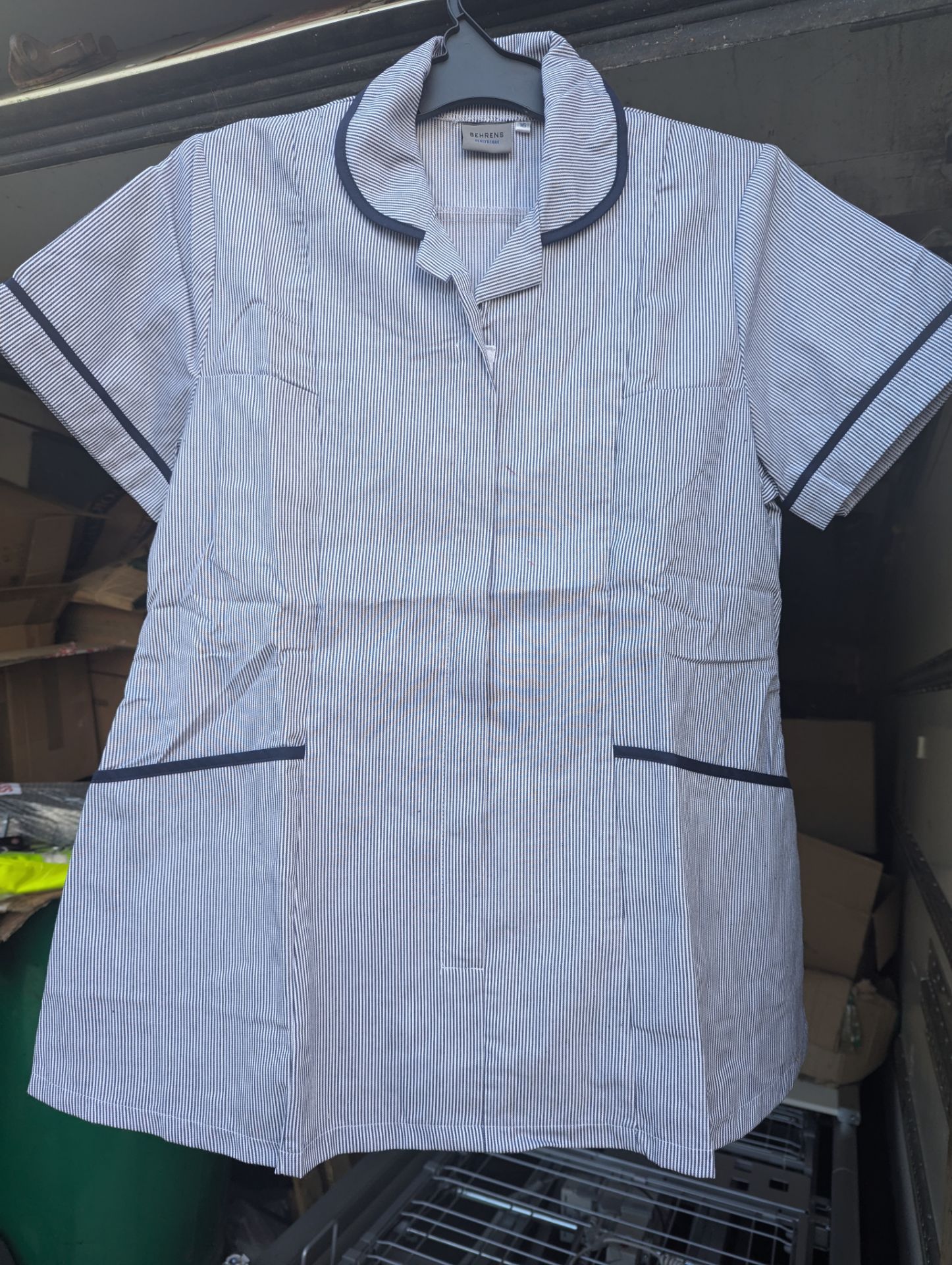 5 x Care Ladies Classic Tunic Blue and White Stripes Size 16 - Image 5 of 6