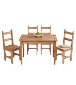 Solid Pine Dining Set, Table and 4 Chairs Set ASC LTD