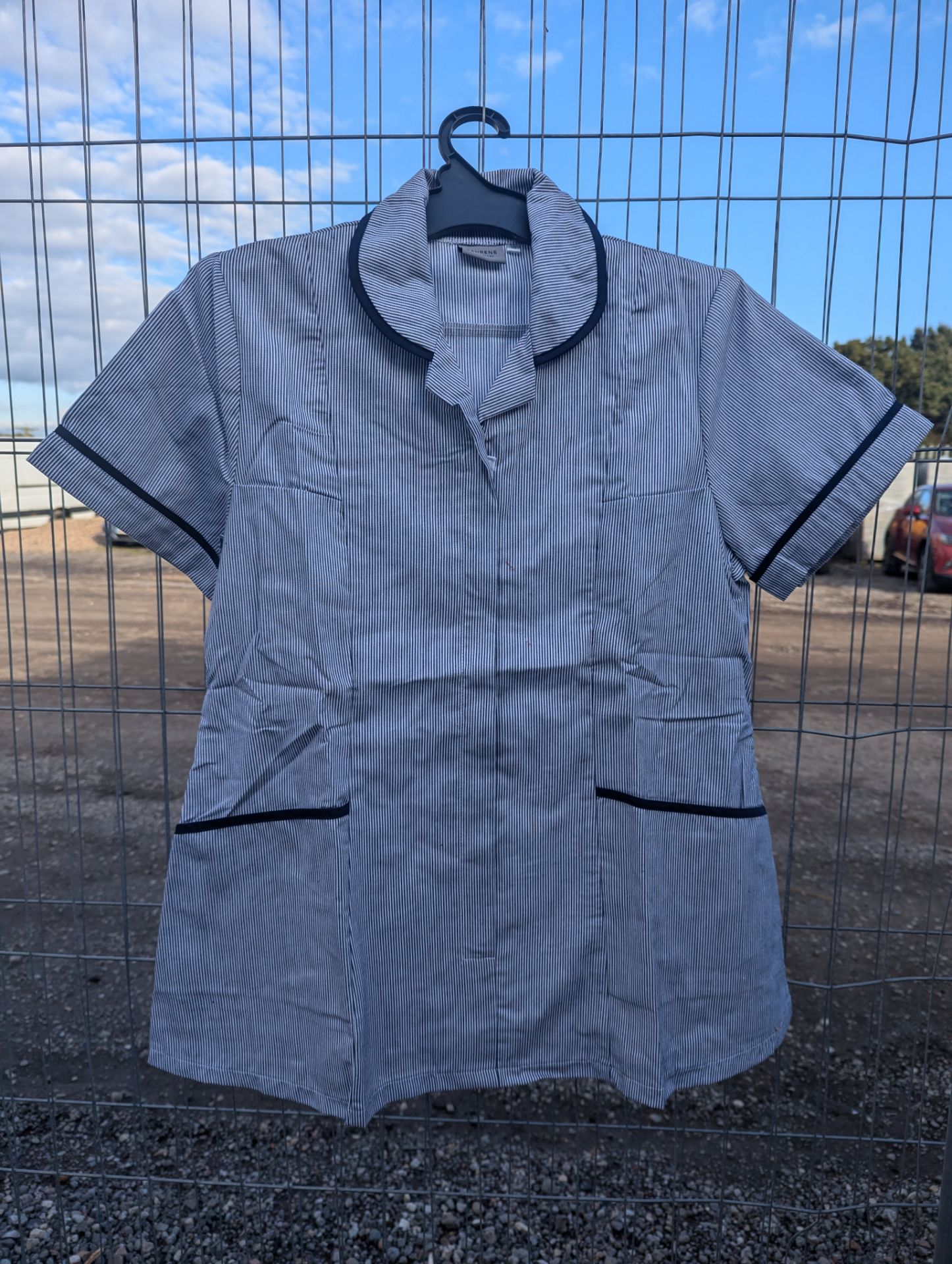5 x Care Ladies Classic Tunic Blue and White Stripes Size 16