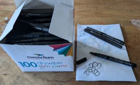 Job Lot Black Drywipe Slim Pens/Markers (5000 Pcs)