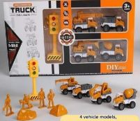 Model Pull-Back Engineering Vehicle City Builder Drop-Resistant Engineering Vehicle Set