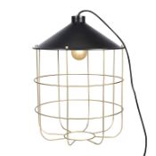 GoodHome Yondair Matt Black Brass Effect Table Light
