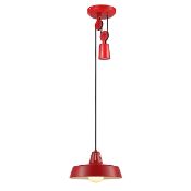 GoodHome Yarra Pendant Matt Red Pendant Ceiling Light, (Dia)300mm