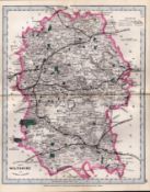 Wiltshire Cruchley Scarce Antique Railways & Stations Coloured Map.