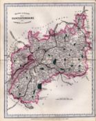 Gloucestershire Cruchley Scarce Antique Railways & Stations Coloured Map.