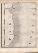 Ireland Dublin, Wicklow, Arklow, John Cary’s Antique 230 Years-Old 1794 Map.