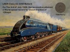 Steam Engine The Mallard 1938 Record Speed Metal Coin Set