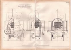 Stephenson’s Locomotive Stockton & Darlington Railway Antique Scarce Diagram--33.
