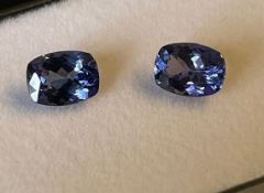 Tanzanites, 1.21 & 1.22 CT (Pair)
