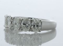 18ct White Gold Five Stone Oval Cut Diamond Ring 2.10 Carats