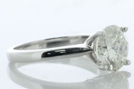 18ct White Gold Single Stone Prong Set Diamond Ring 2.67 Carats