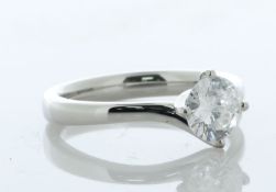 Platinum Single Stone Fancy Claw Set Diamond Ring 0.71 Carats
