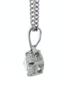 18ct White Gold Single Stone Prong Set Diamond Pendant 0.61 Carats