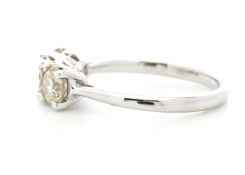 18ct White Gold Three Stone Diamond Ring 1.58 Carats