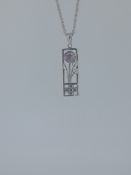 Rennie Mackintosh Design Silver and Enamelled Pendant
