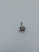 Silver Pendant Set with Mystic Topaz and Cz Stones