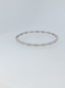 Silver Hinged Bangle Twist Design Set with Clear Cz Stones