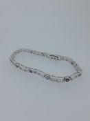 Silver Bracelet Set with Assorted Natural Round Cut Gems