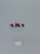 Silver Ring Set with Reconstituted Coral