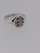 Silver Three Lion Signet Ring Birmingham Hallmarked