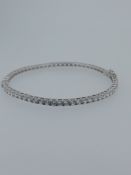 925 Silver Full Cz Set Cz Hinged Bangle
