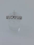 Silver Ring Heart Detailed