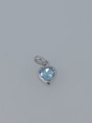 Silver Pendant Set with AAA Topaz Heart Cut Gem Stone