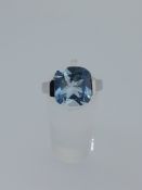 Silver and AAA Topaz Set Stunning Ring